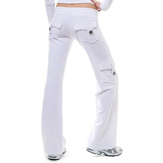 Dropshipping Cargo Pants Women Pants Strong Elastic Wide Leg Trousers Female So