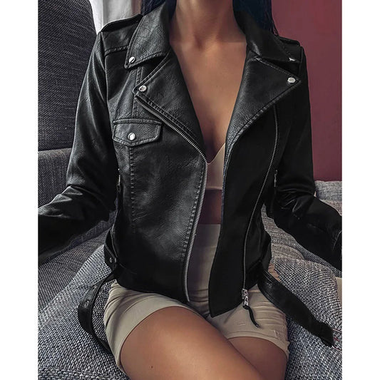 Jacket Woman New Pu Leather Clothes Autumn/Winter Are Slim Leather Jacket Women