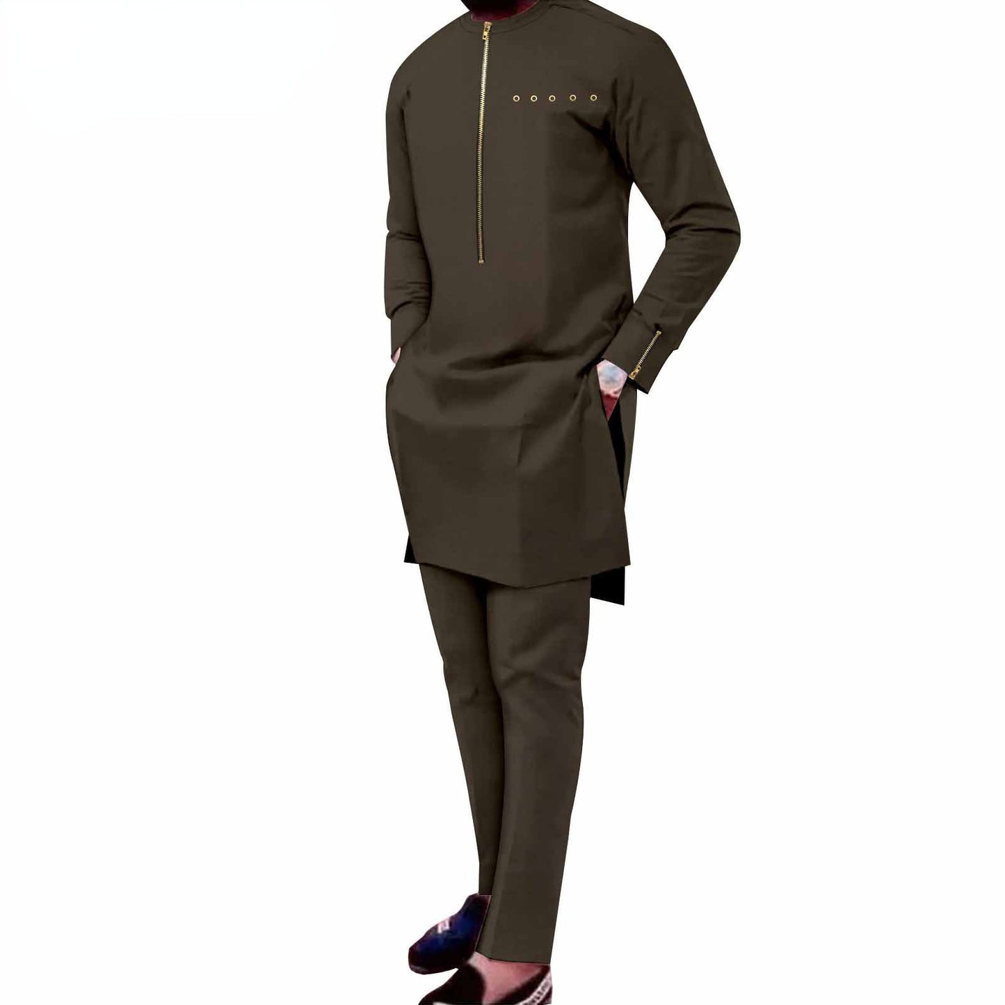 The New 2024 Stylish Casual African Ethnic Men's Two-piece Suit Clothes for Me