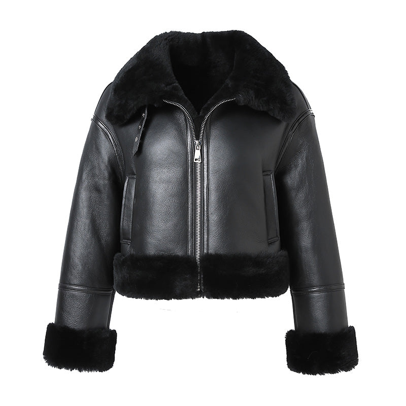 Lady Luxury Real Leather Jackets 2022 New Design Women Shearling Coats Sheepski