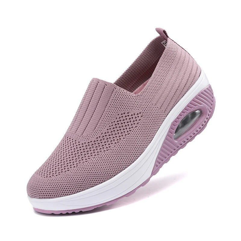 Women Walking Shoes Air Cushion Non Slip Orthopedic Shoes Ladies Platform Mules