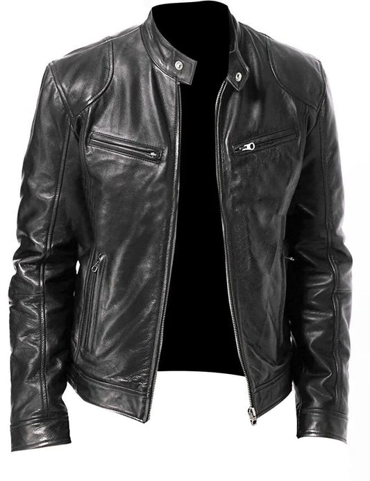 Spring Summer Fashion Korean Style New for Men's Clothing Men Leather Coat Stan