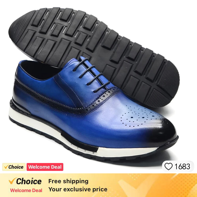 Crocodile grain Business Casual Sneaker the Shoes for Men Genuine Leather Lace