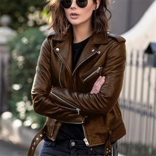 Jacket Woman New Pu Leather Clothes Autumn/Winter Are Slim Leather Jacket Women