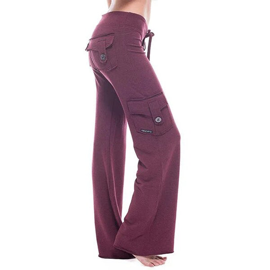 Dropshipping Cargo Pants Women Pants Strong Elastic Wide Leg Trousers Female So