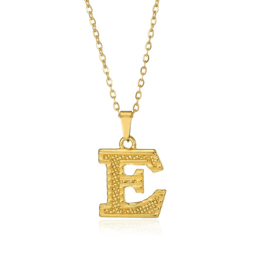 Stainless Steel Initial Necklaces For Women Men Gold Color Letter Necklace Pend