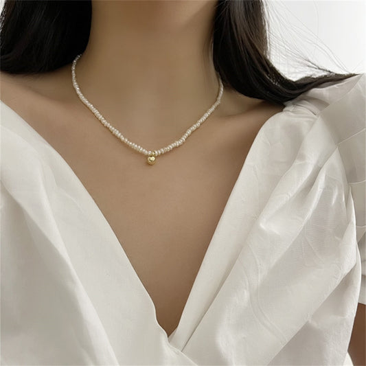 New Fashion Four Pearl Choker Necklaces Girl Summer Luxury Baroque Pearl Pendan