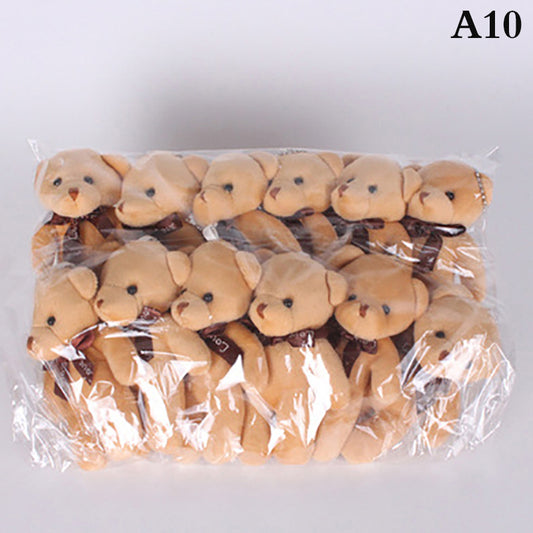 12Pcs Teddy Bears Stuffed Plush Toy Mini Bear Doll Toy Keychain Bag Pendant Wed