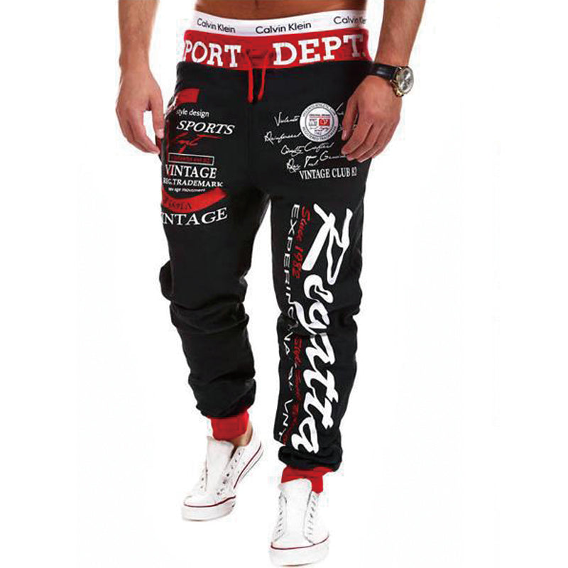 Men's Sweatpants Joggers Trousers Elastic Waist Letter Graphic Prints Sports Ou