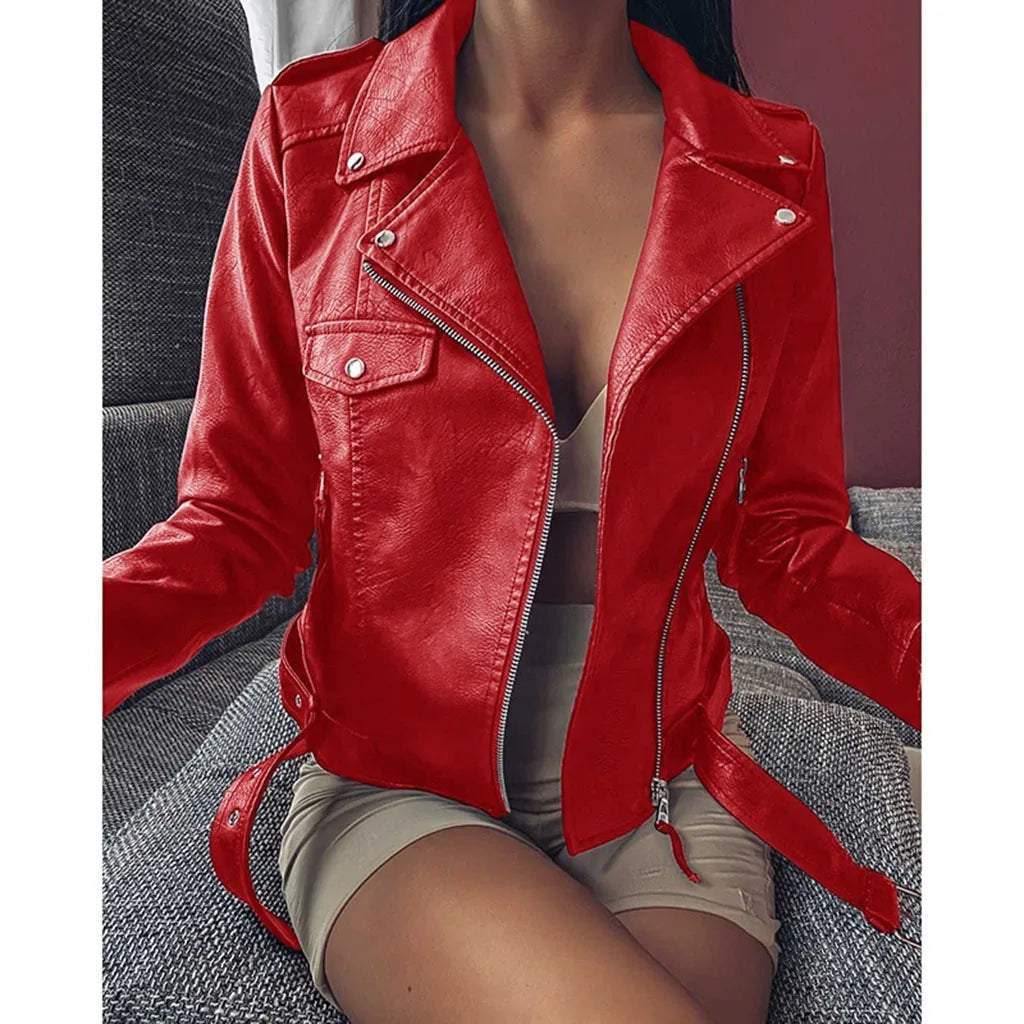 Jacket Woman New Pu Leather Clothes Autumn/Winter Are Slim Leather Jacket Women