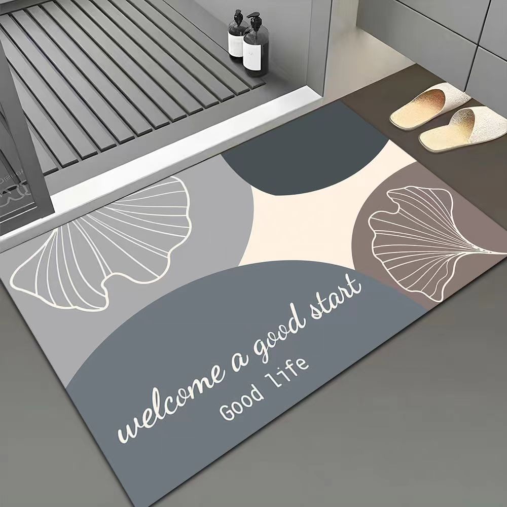 Nordic Bathroom Quick Drying and Water Absorbing Diatomaceous Mud Floor Mat, Ho