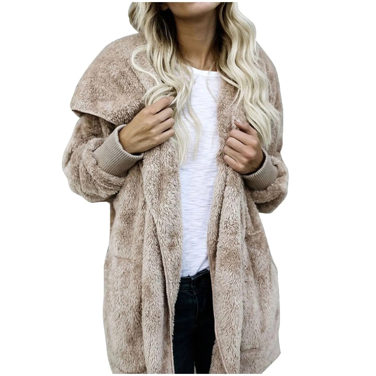 Women Winter Warm Coat Jacket Outwear Ladies Cardigan Coat Double Sided Velvet