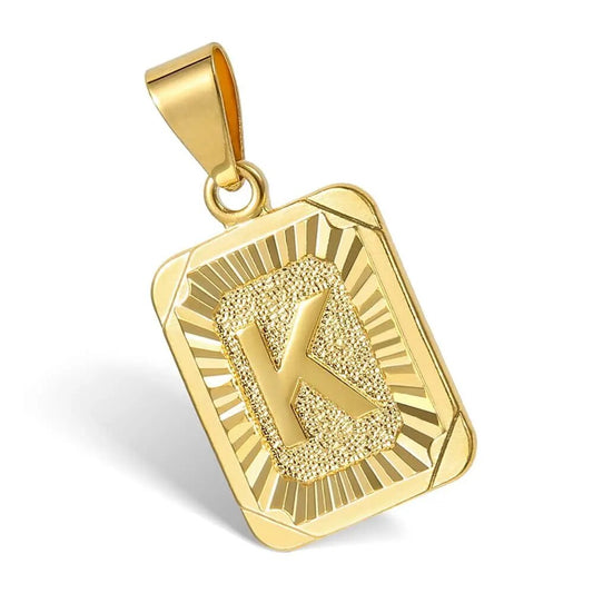 Hot Sale Initial Necklace for Women Men 26 Letters Pendant Gold Color Cuban Cur