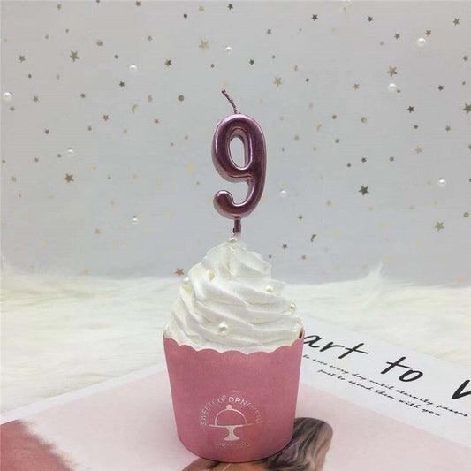 1pc Silver Rose Gold Candles for Happy Birthday Party Decorations 0-9 Number Candles Cake Cupcake Topper Party Supplies