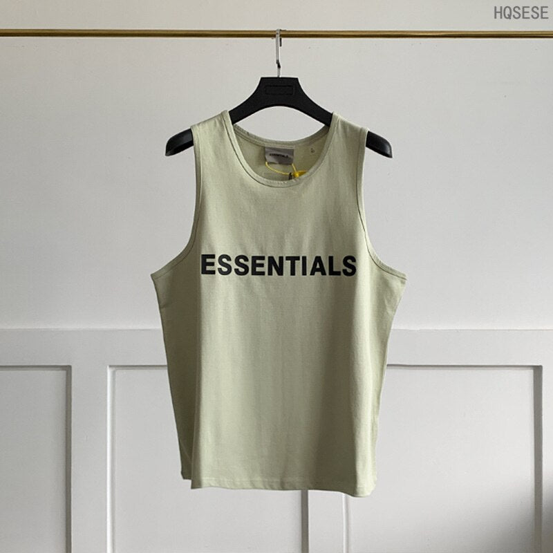 Essentials Tank Tops for Man 100% 1:1 Women's Oversized Vest Rubber Letters Man Sleeveless Shirt Summer Basketball Uniform