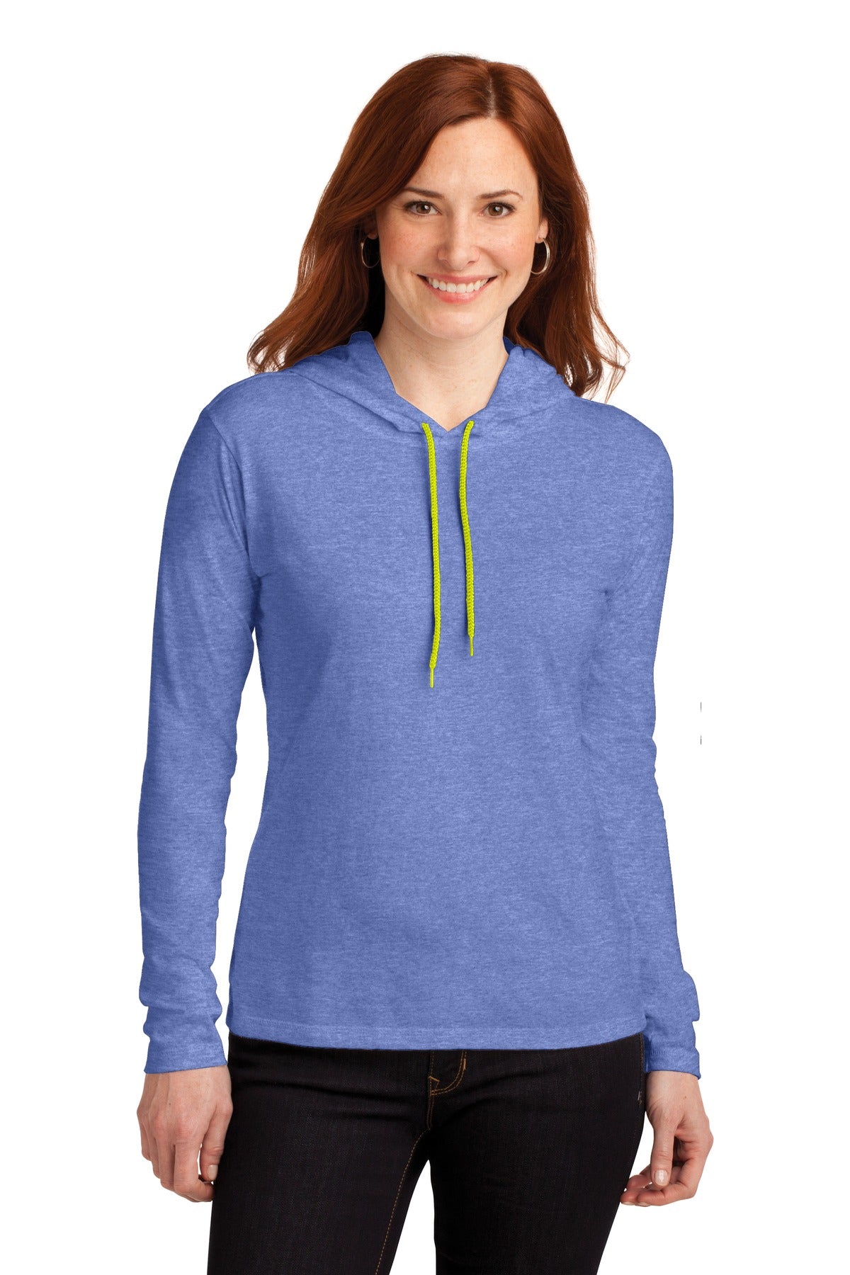 Gildan &#174;  Ladies 100% Combed Ring Spun Cotton Long Sleeve Hooded T-Shirt. 887L