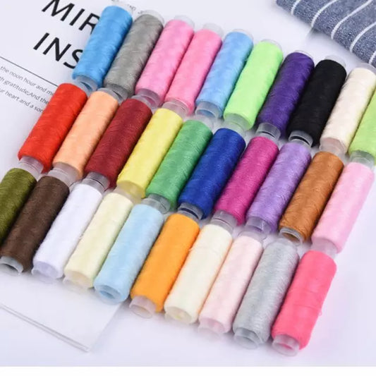 39 Colors 100% Polyester Yarn Sewing Thread Roll Machine Hand Embroidery 150 Meter Each Spool Durable for Home Sewing Kit