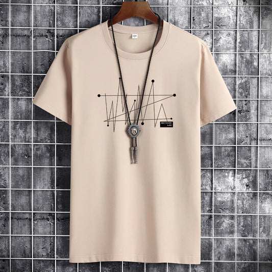 JFUNCY S-6xl Oversize Men Loose Tee Tops 100% Cotton Fashion Print Men's Short Sleeve T-Shirt Summer New Male Casual Tshirt