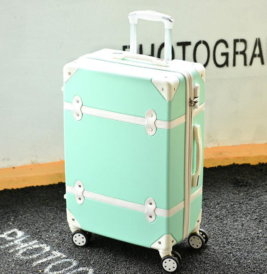 TRAVEL TALE Women Hard Retro Rolling Luggage Set Trolley Baggage With Cosmetic Bag Vintage Suitcase for Girls