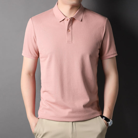 High End Polo Shirts for Men Business Tops Men's Clothing New Polos Cool Designer Classic Pure Color Cotton Casual Lapel 2022