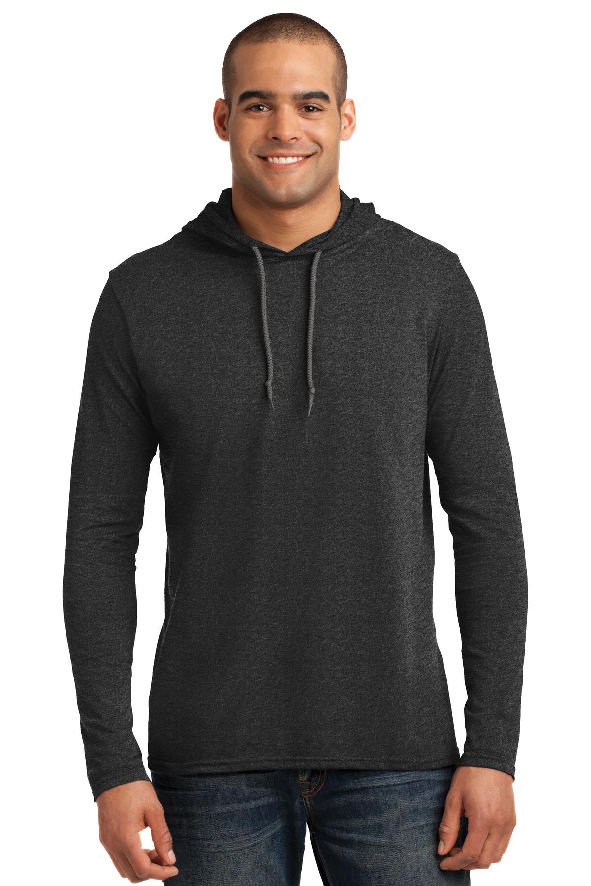 GildanÂ® 100% Ring Spun Cotton Long Sleeve Hooded T-Shirt. 987