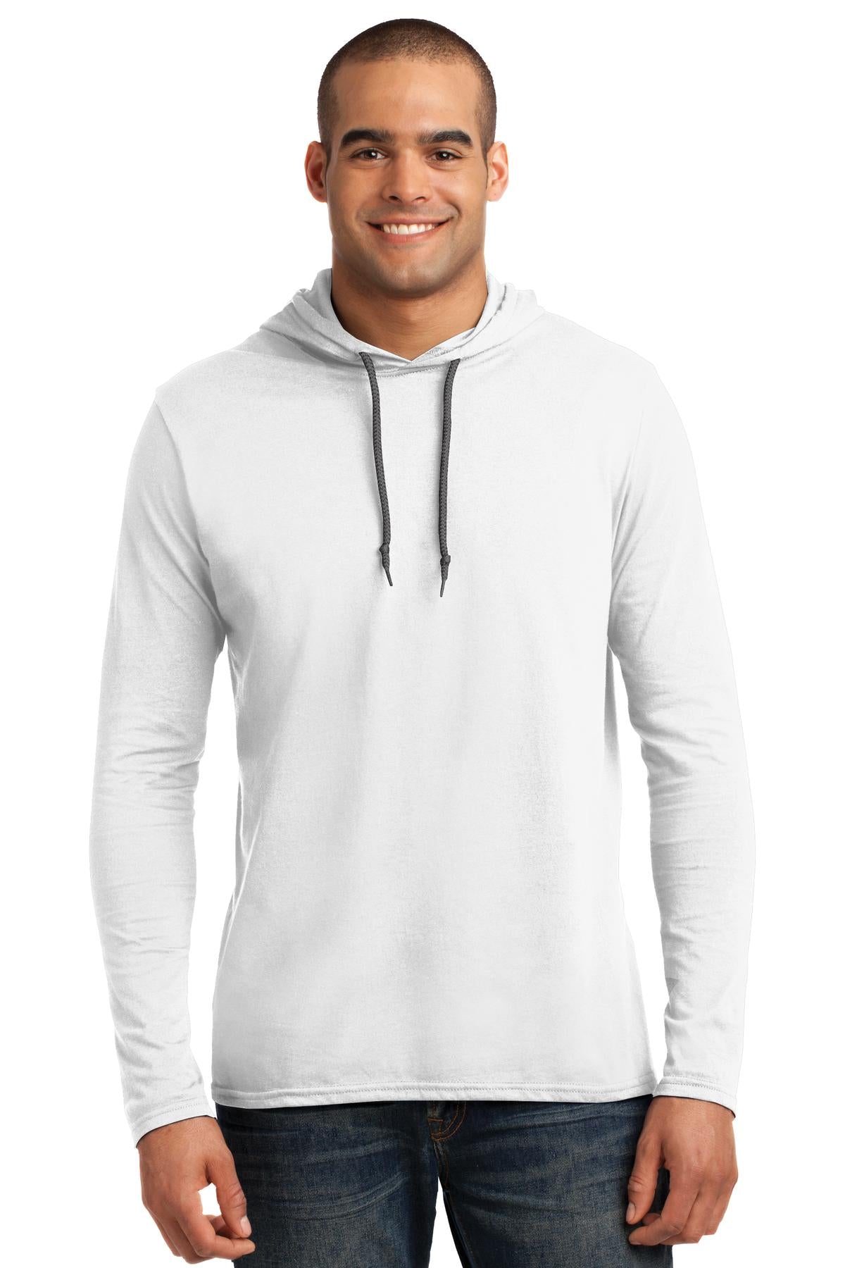 GildanÂ® 100% Ring Spun Cotton Long Sleeve Hooded T-Shirt. 987