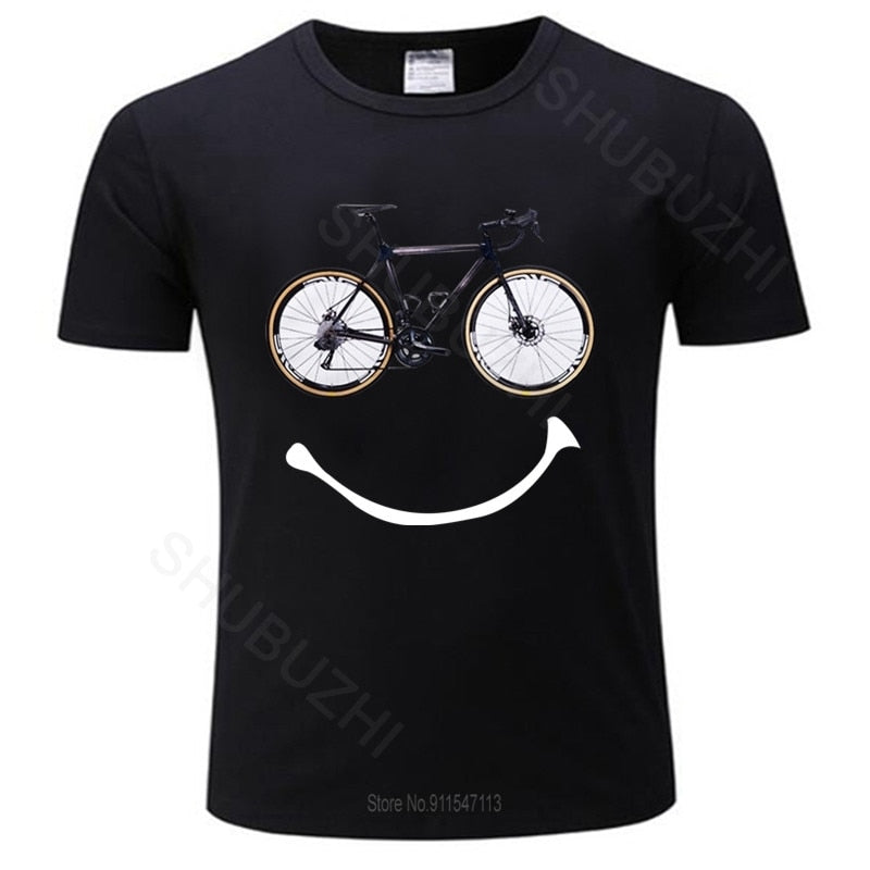 Men Black Tshirt Cycling LOVE Bicycle Athletic Sports Bike Happy Race Bicycle Mens Gray T-Shirt Funny Summer Teeshirt Bigger Top