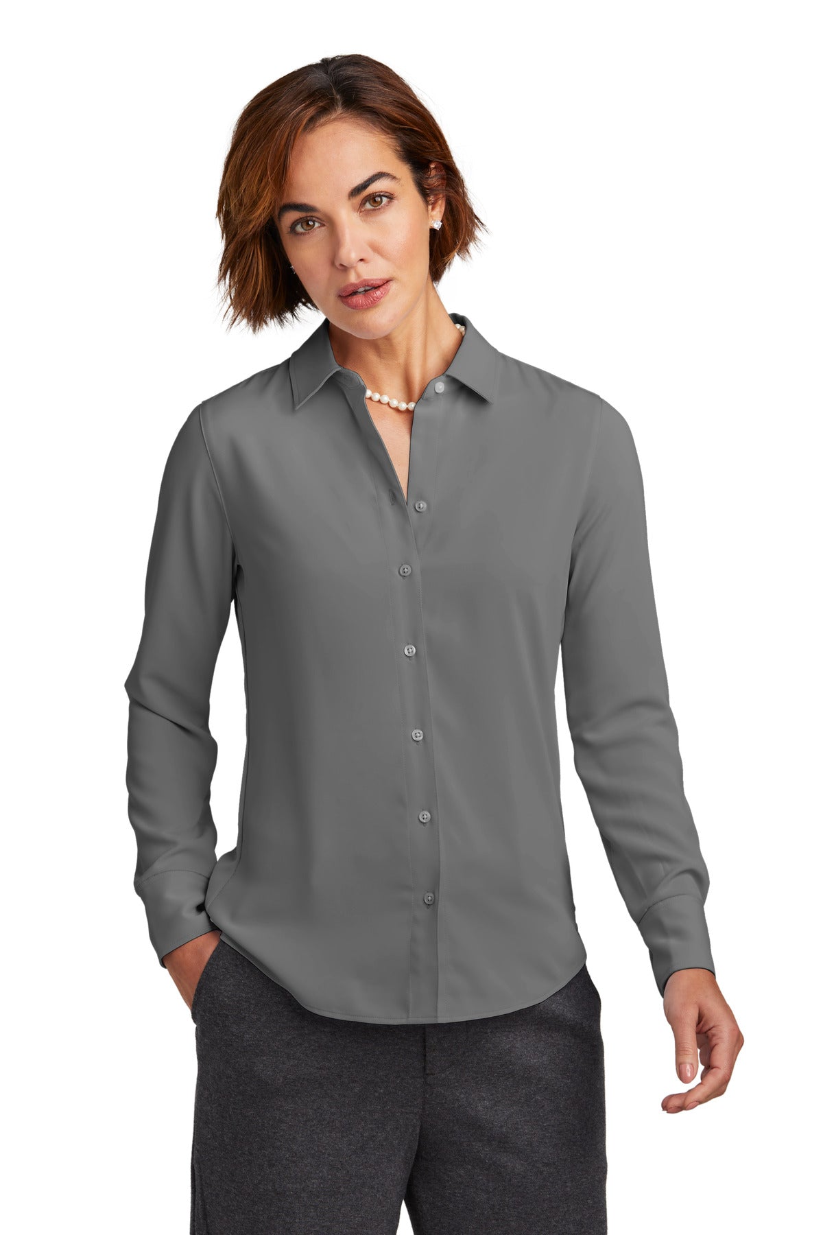 Brooks Brothers? Women's Full-Button Satin Blouse BB18007