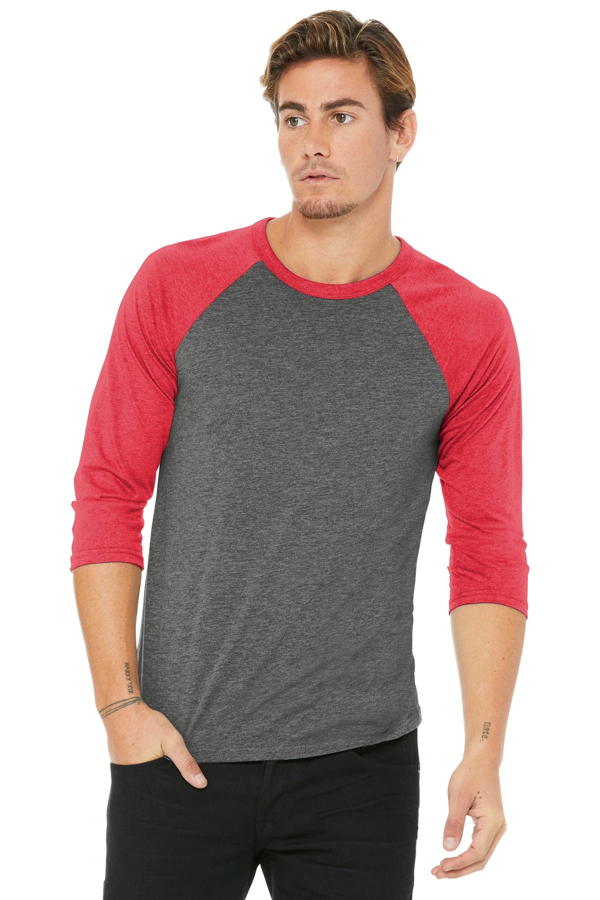 BELLA+CANVAS Â® Unisex 3/4-Sleeve Baseball Tee. BC3200