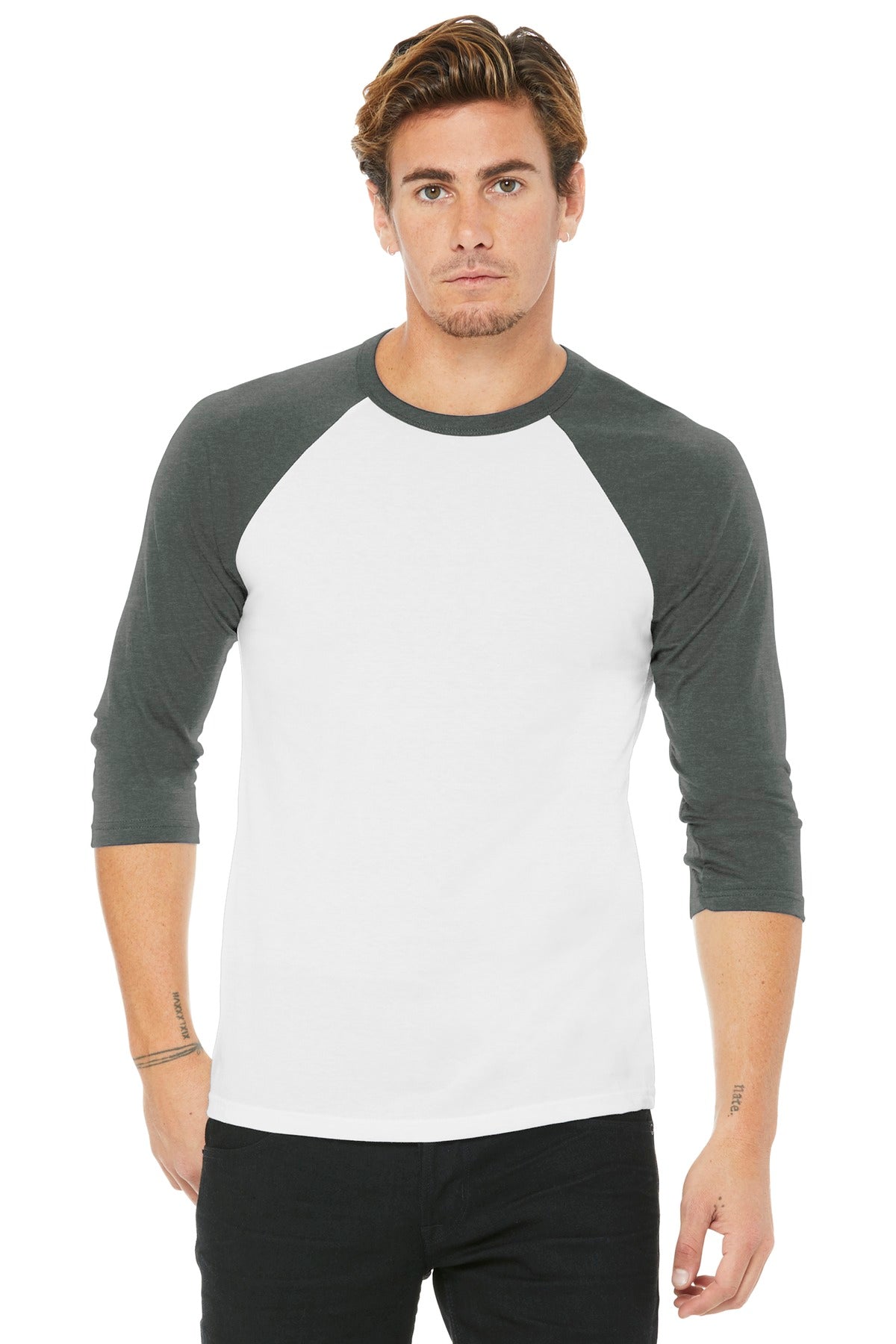 BELLA+CANVAS Â® Unisex 3/4-Sleeve Baseball Tee. BC3200