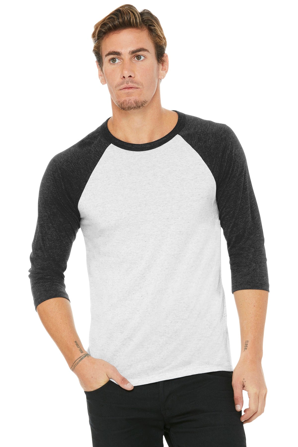 BELLA+CANVAS Â® Unisex 3/4-Sleeve Baseball Tee. BC3200