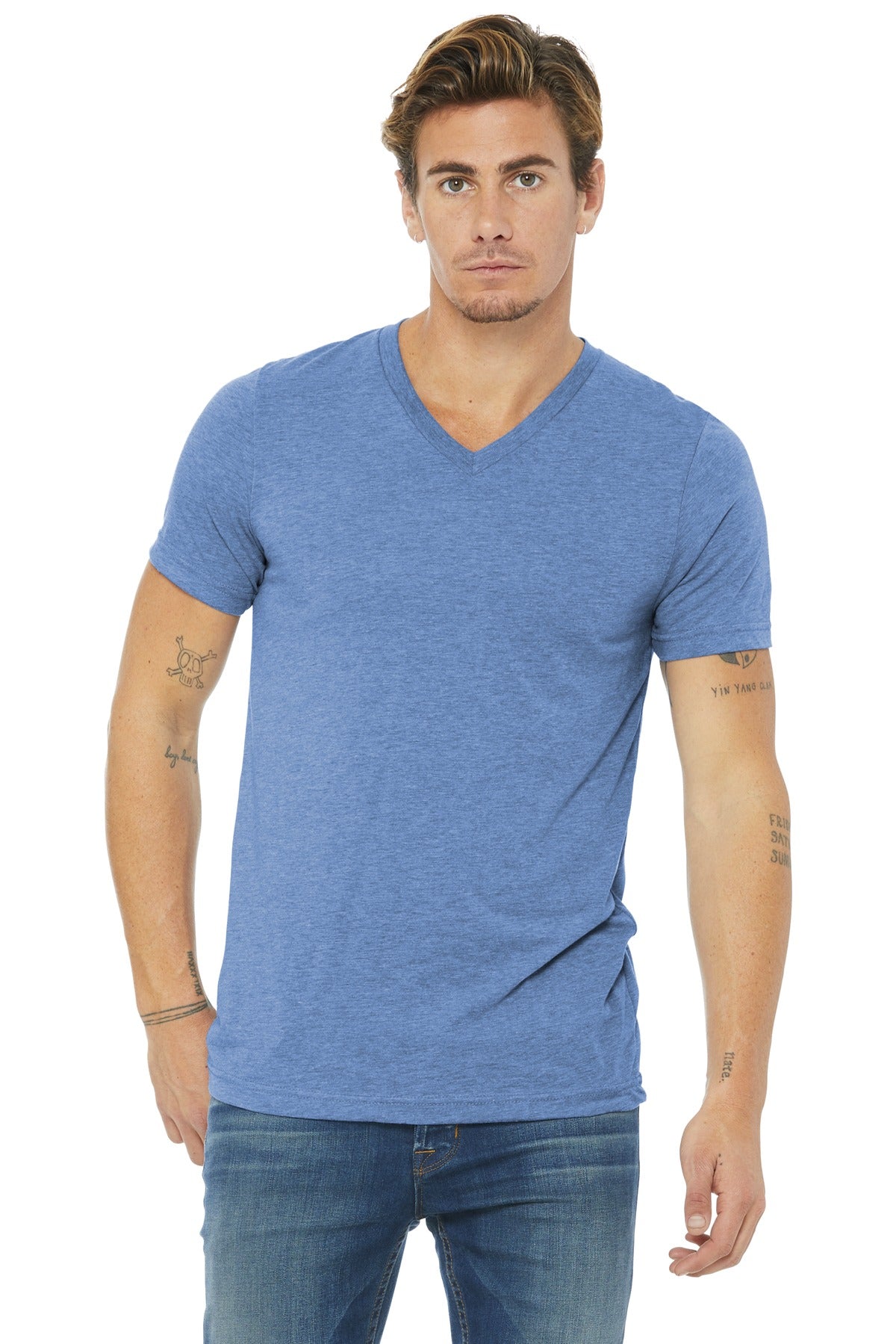 BELLA+CANVAS Â® Unisex Triblend Short Sleeve V-Neck Te. BC3415