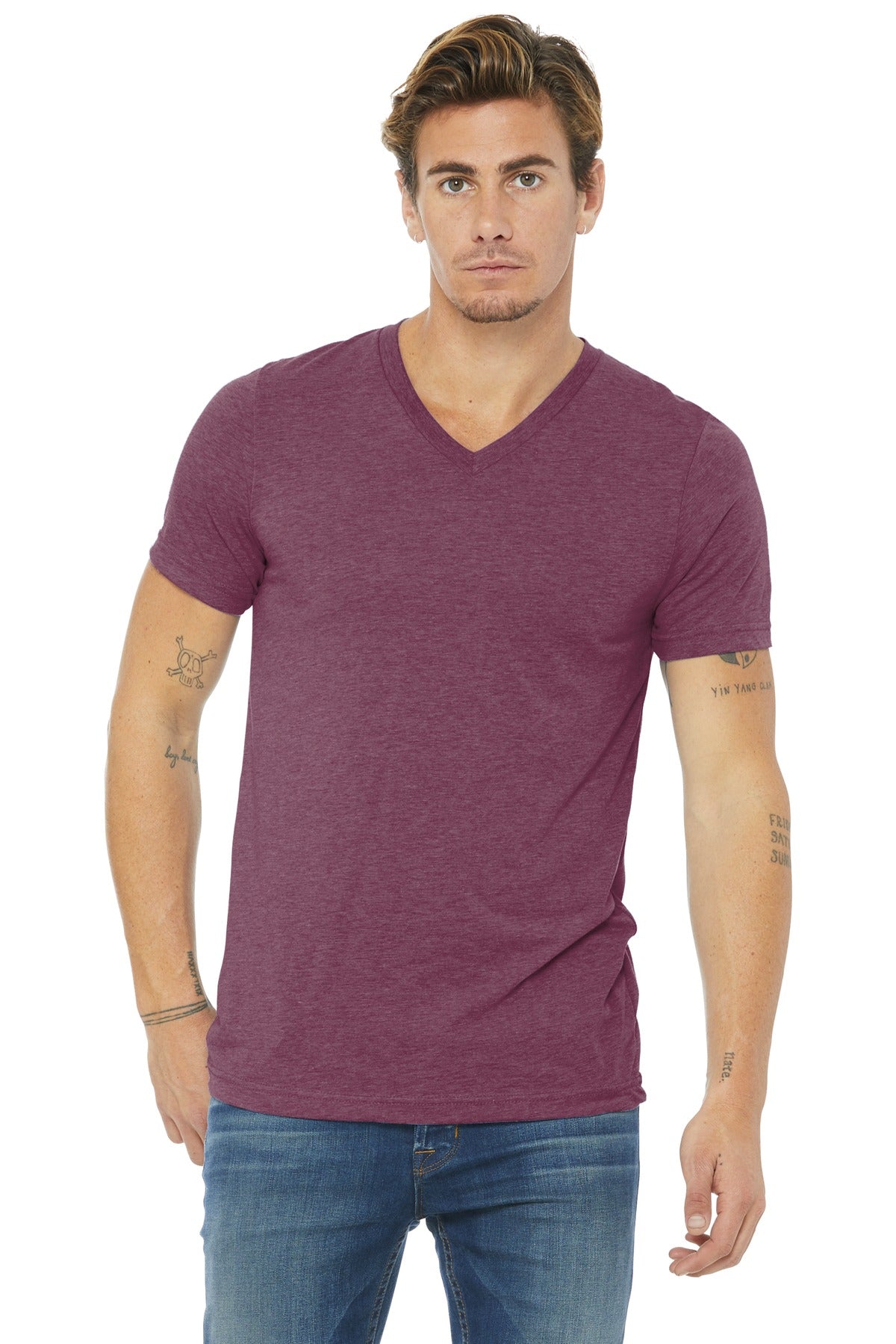 BELLA+CANVAS Â® Unisex Triblend Short Sleeve V-Neck Te. BC3415