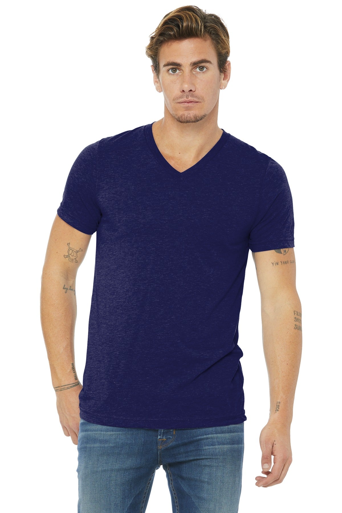 BELLA+CANVAS Â® Unisex Triblend Short Sleeve V-Neck Te. BC3415