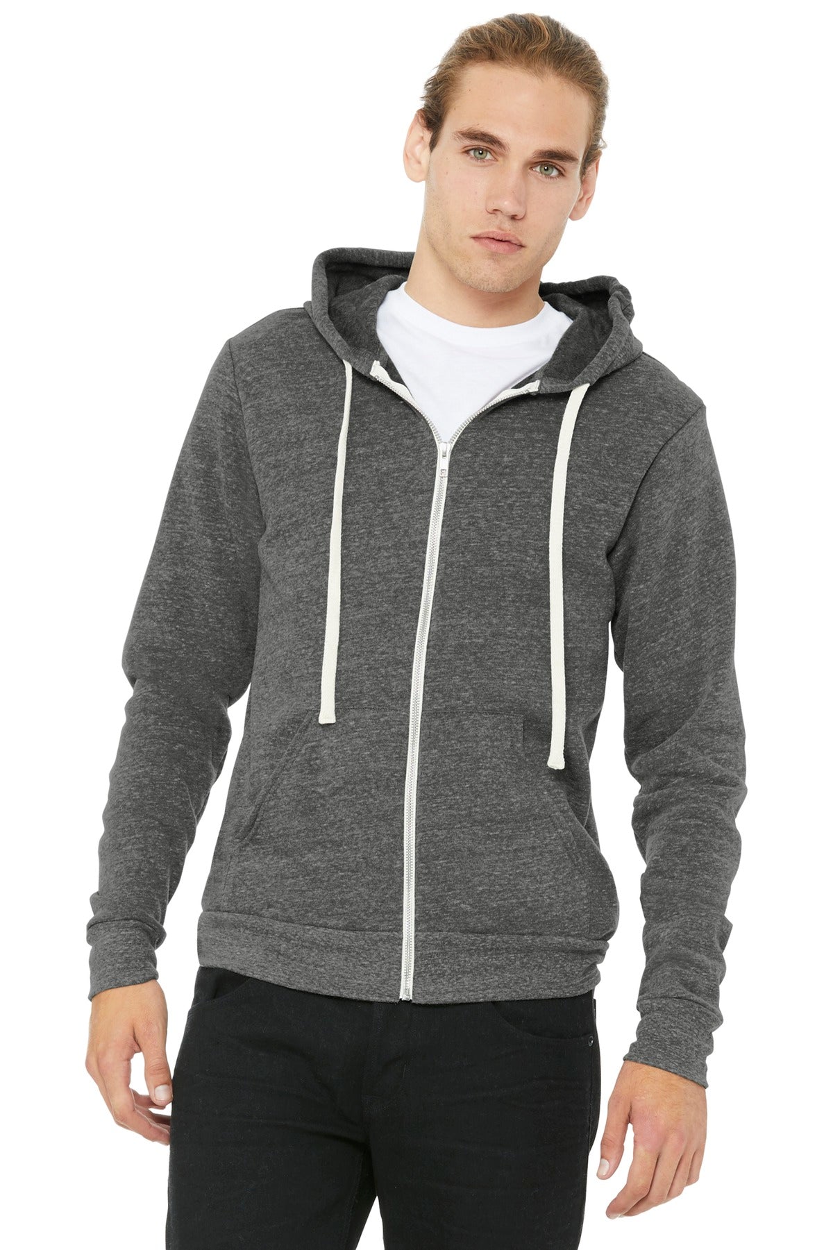 BELLA+CANVAS Â® Unisex Triblend Sponge Fleece Full-Zip Hoodie. BC3909