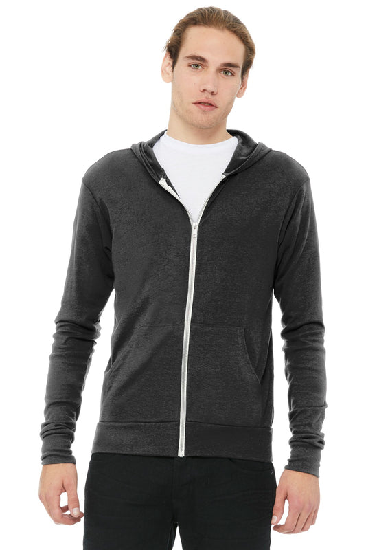 BELLA+CANVAS Â® Unisex Triblend Full-Zip Lightweight Hoodie. BC3939