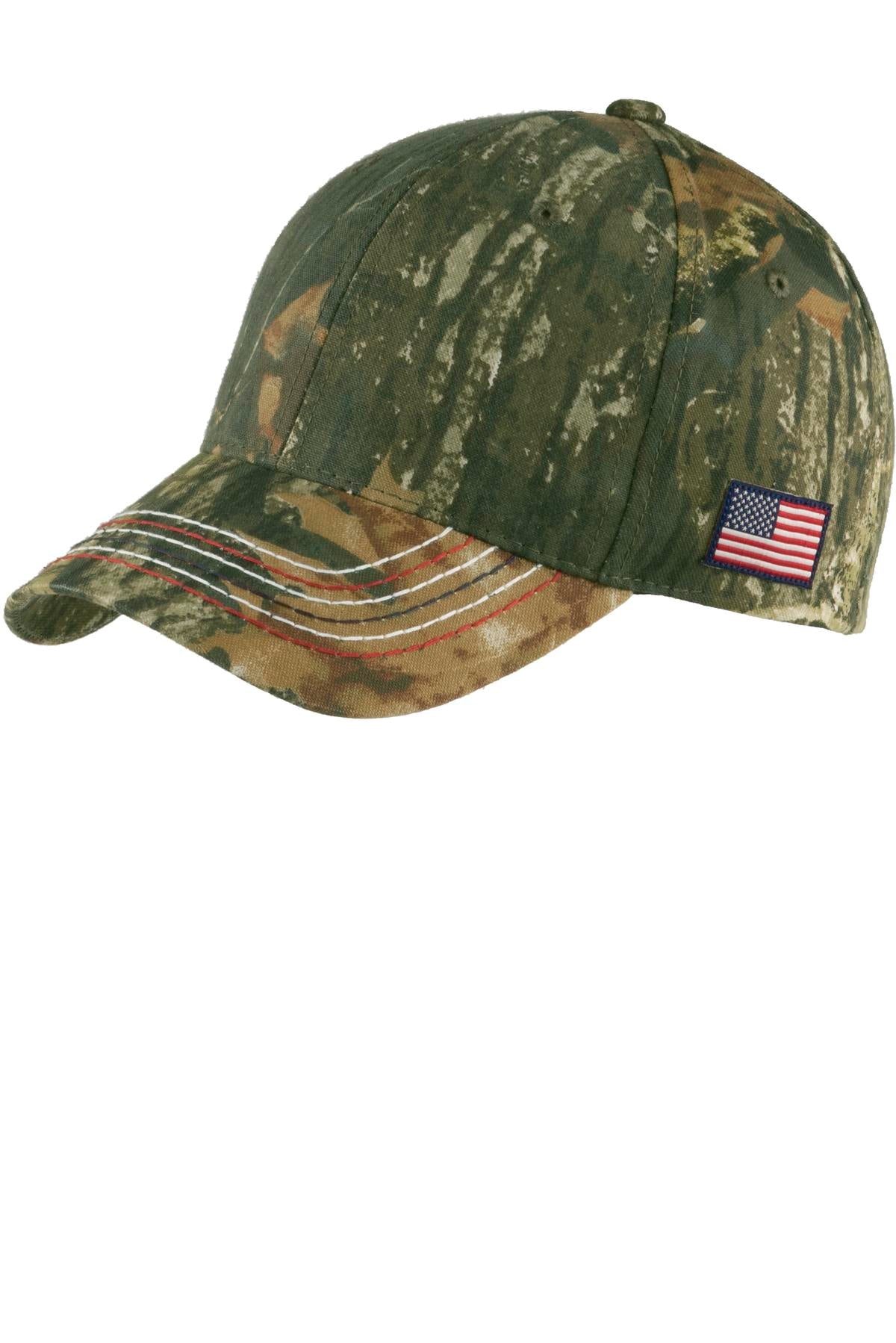 Port Authority? Americana Contrast Stitch Camouflage Cap. C909