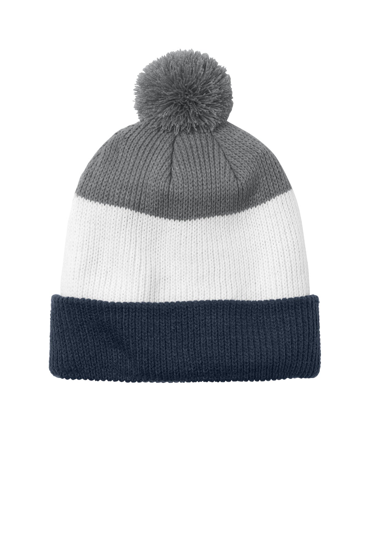 Port Authority? Cozy Striped Pom Beanie C979