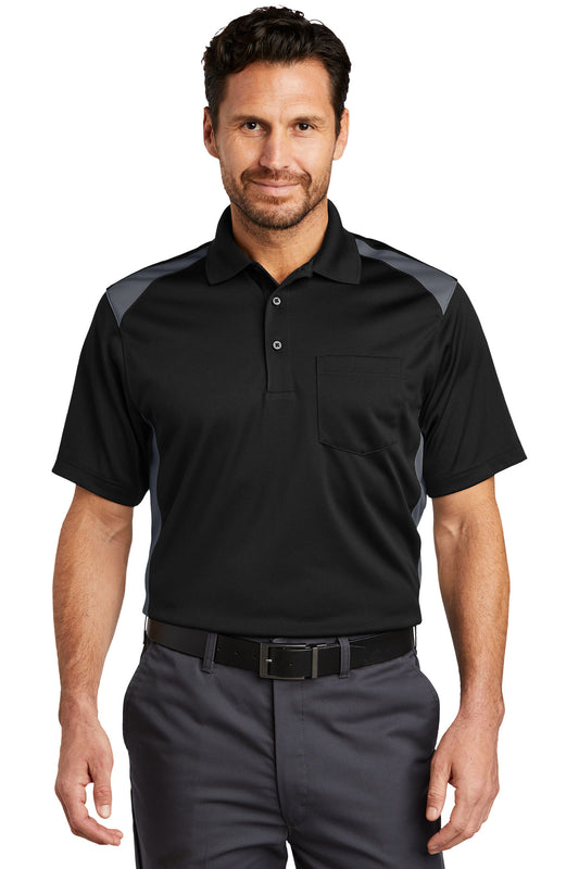 CornerStone? Select Snag-Proof Two Way Colorblock Pocket Polo. CS416