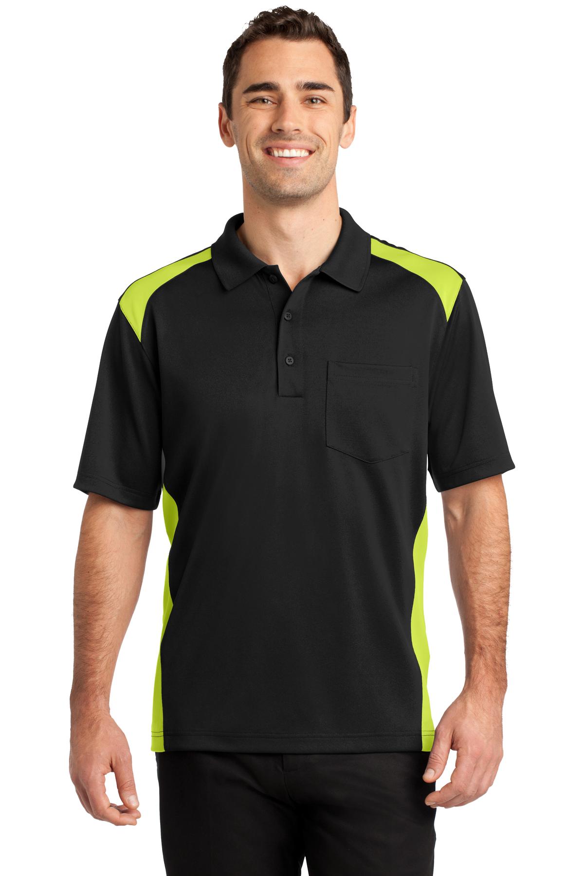 CornerStoneÂ® Select Snag-Proof Two Way Colorblock Pocket Polo. CS416