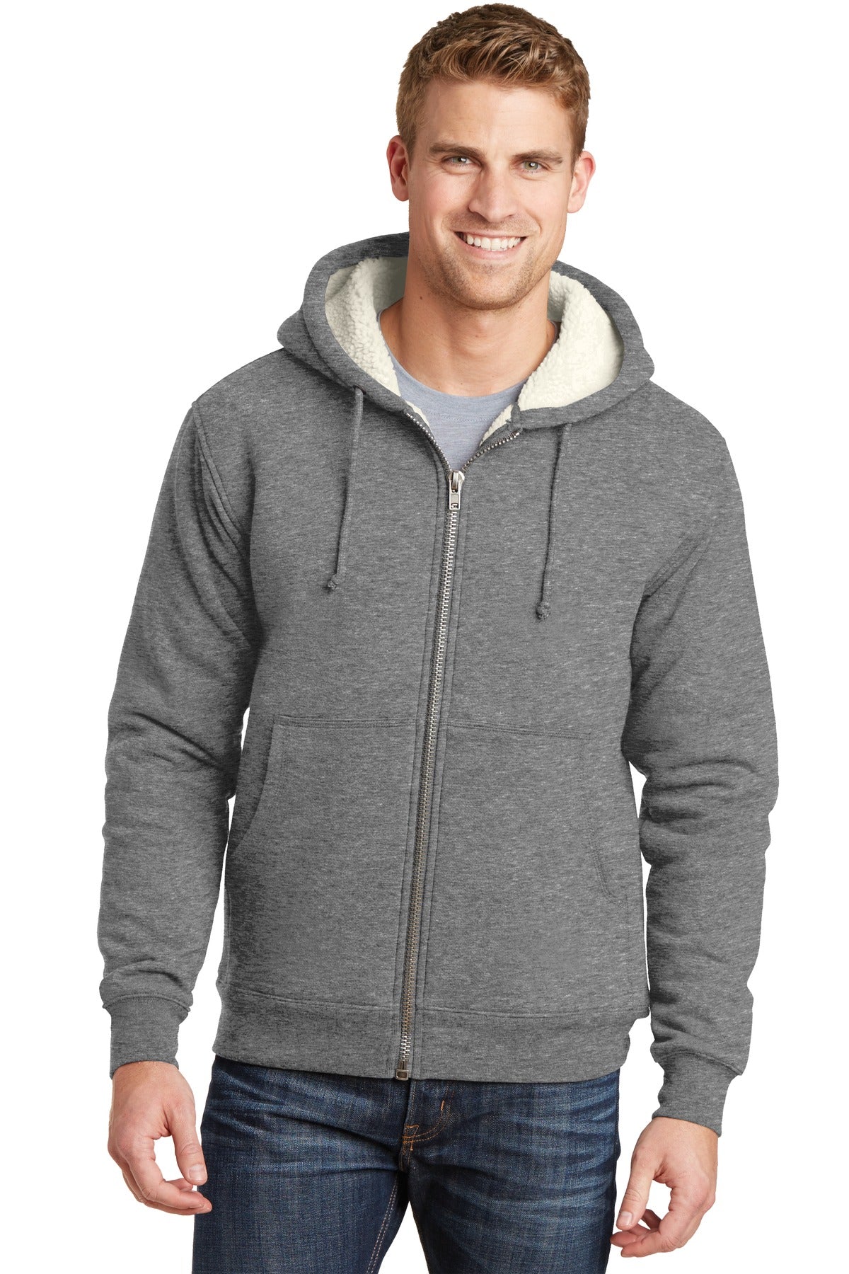 CornerStoneÂ® Heavyweight Sherpa-Lined Hooded Fleece Jacket. CS625