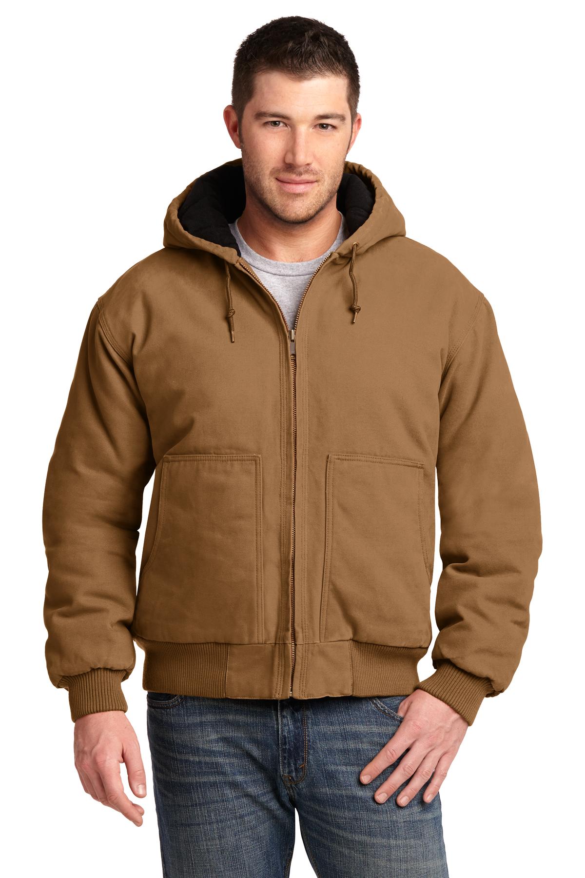 CornerStoneÂ® Washed Duck Cloth Insulated Hooded Work Jacket. CSJ41