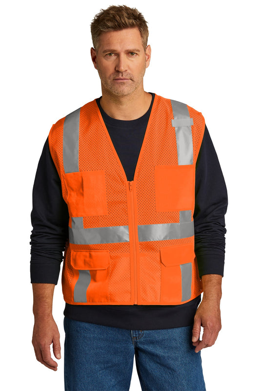 CornerStone ? ANSI 107 Class 2 Mesh Six-Pocket Zippered Vest. CSV104