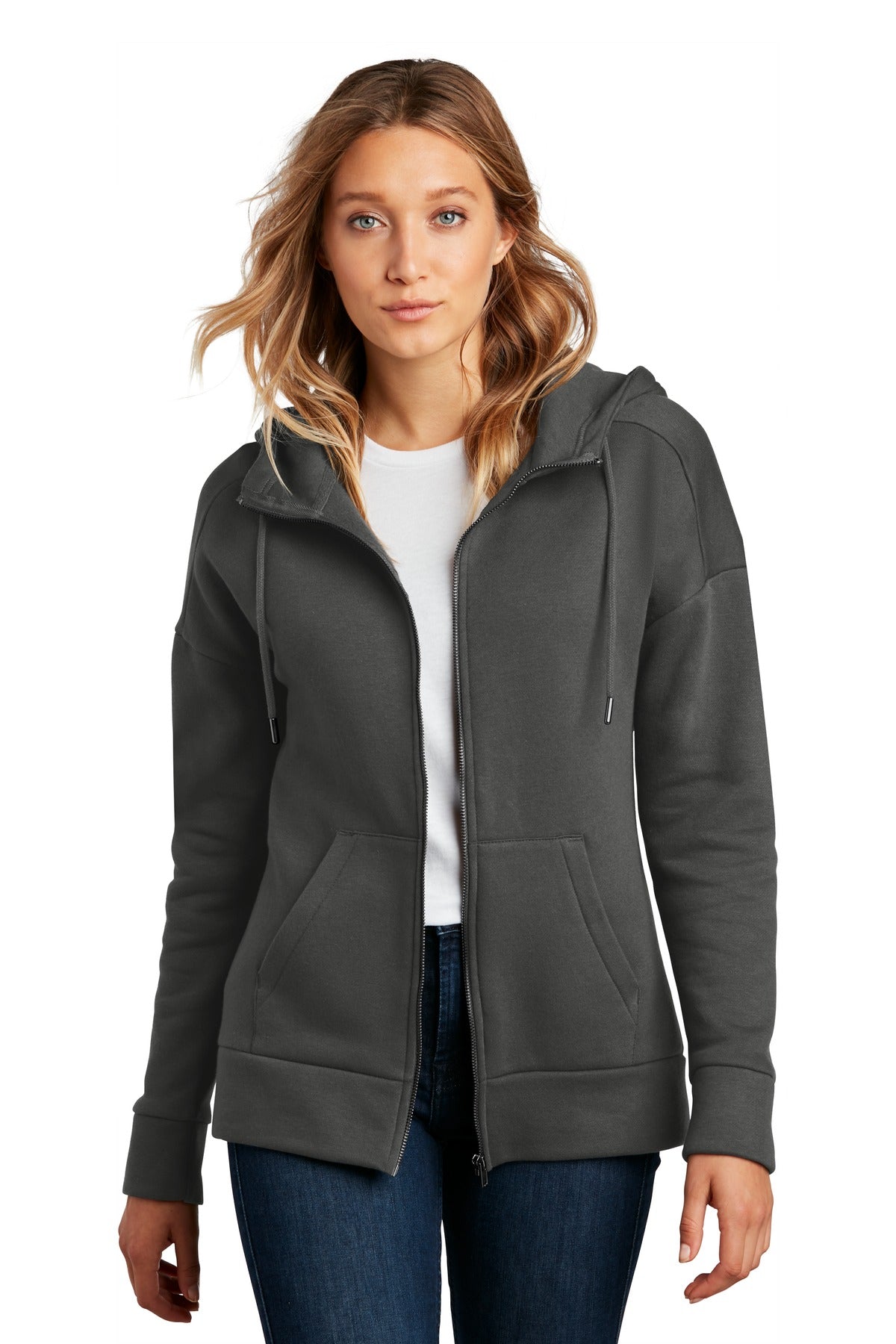 District ? Women's Perfect Weight ? Fleece Drop Shoulder Full-Zip Hoodie DT1104