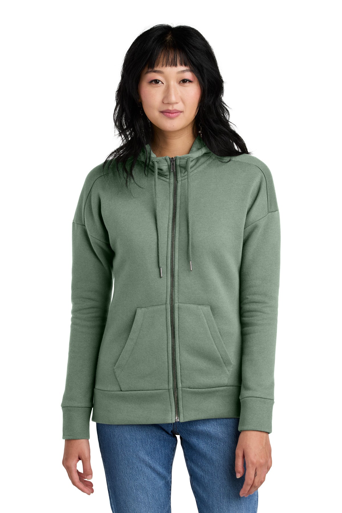 District ? Women's Perfect Weight ? Fleece Drop Shoulder Full-Zip Hoodie DT1104