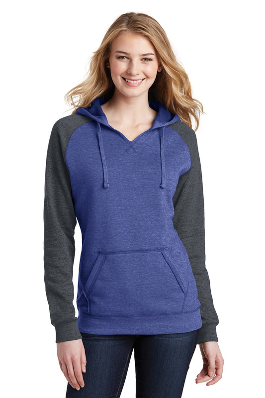 District? Women's Lightweight Fleece Raglan Hoodie.  DT296