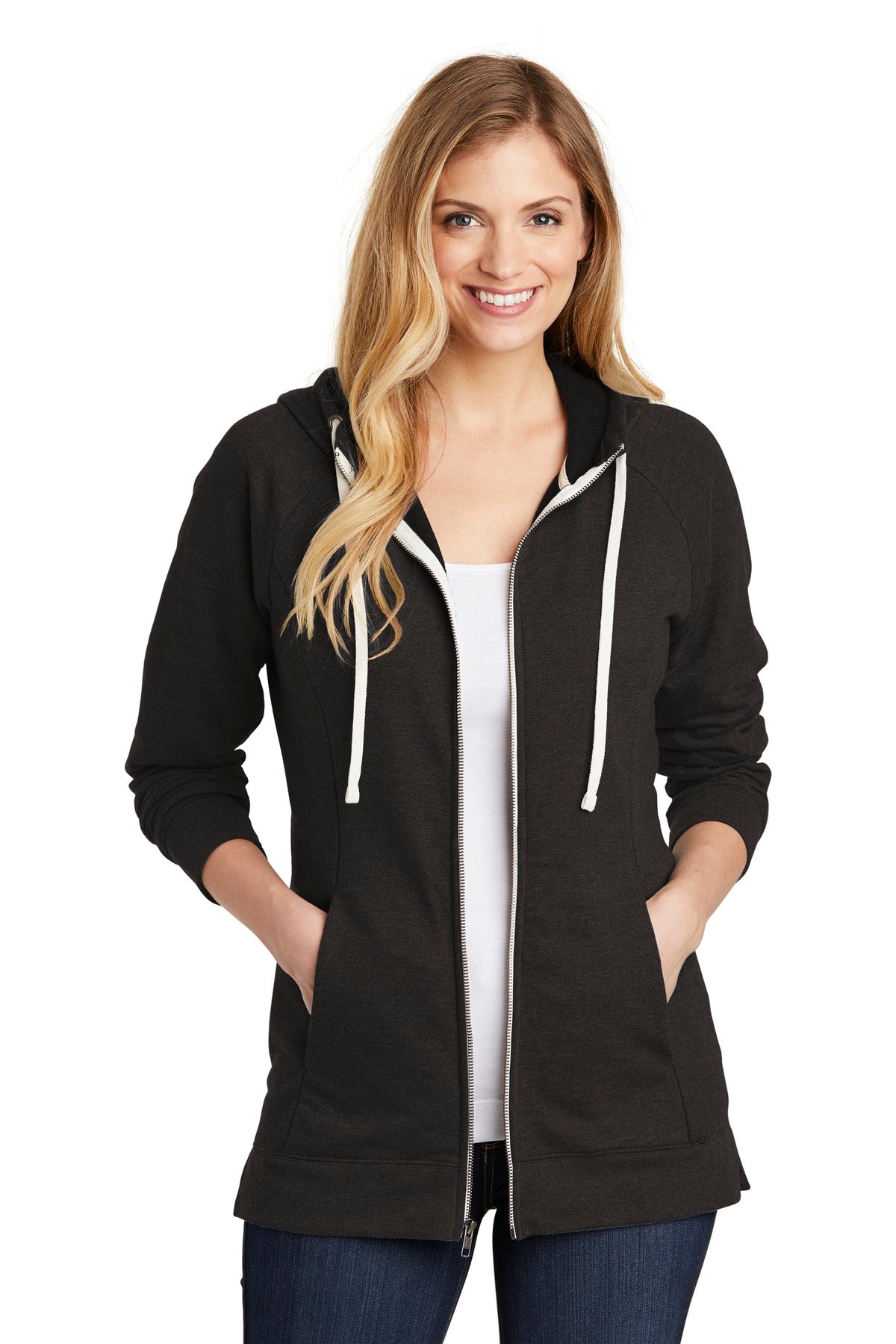 District ? Women's Perfect Tri ? French Terry Full-Zip Hoodie. DT456