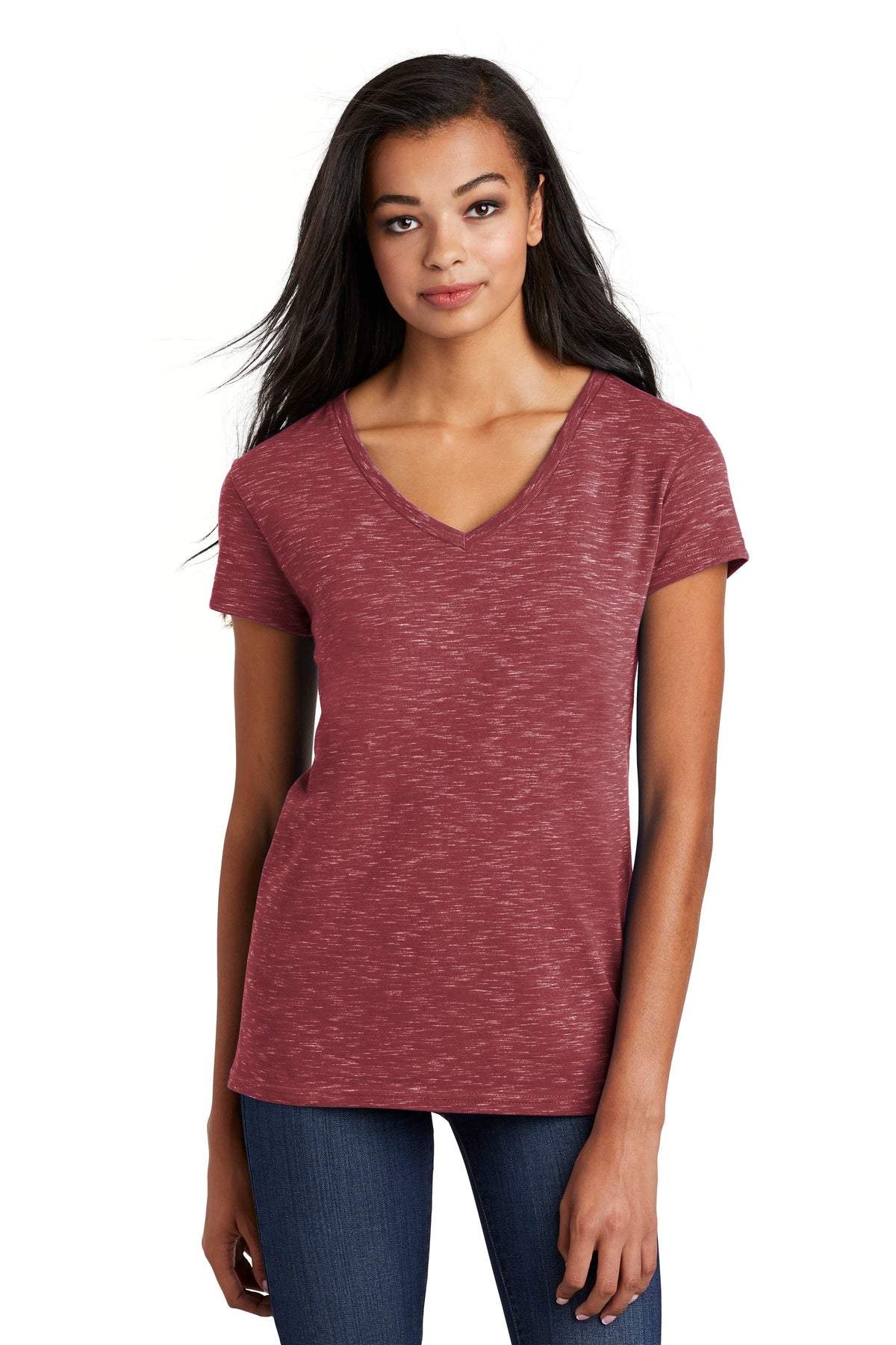 District ? Women's Medal V-Neck Tee. DT664