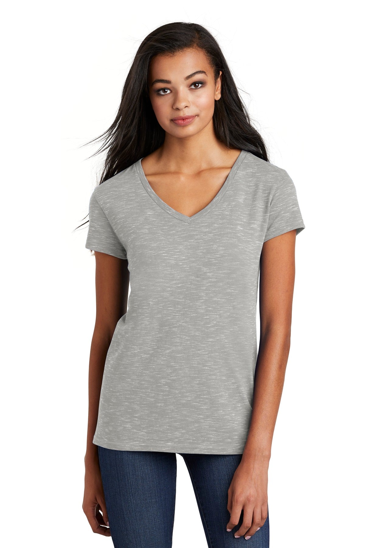 District ? Women's Medal V-Neck Tee. DT664