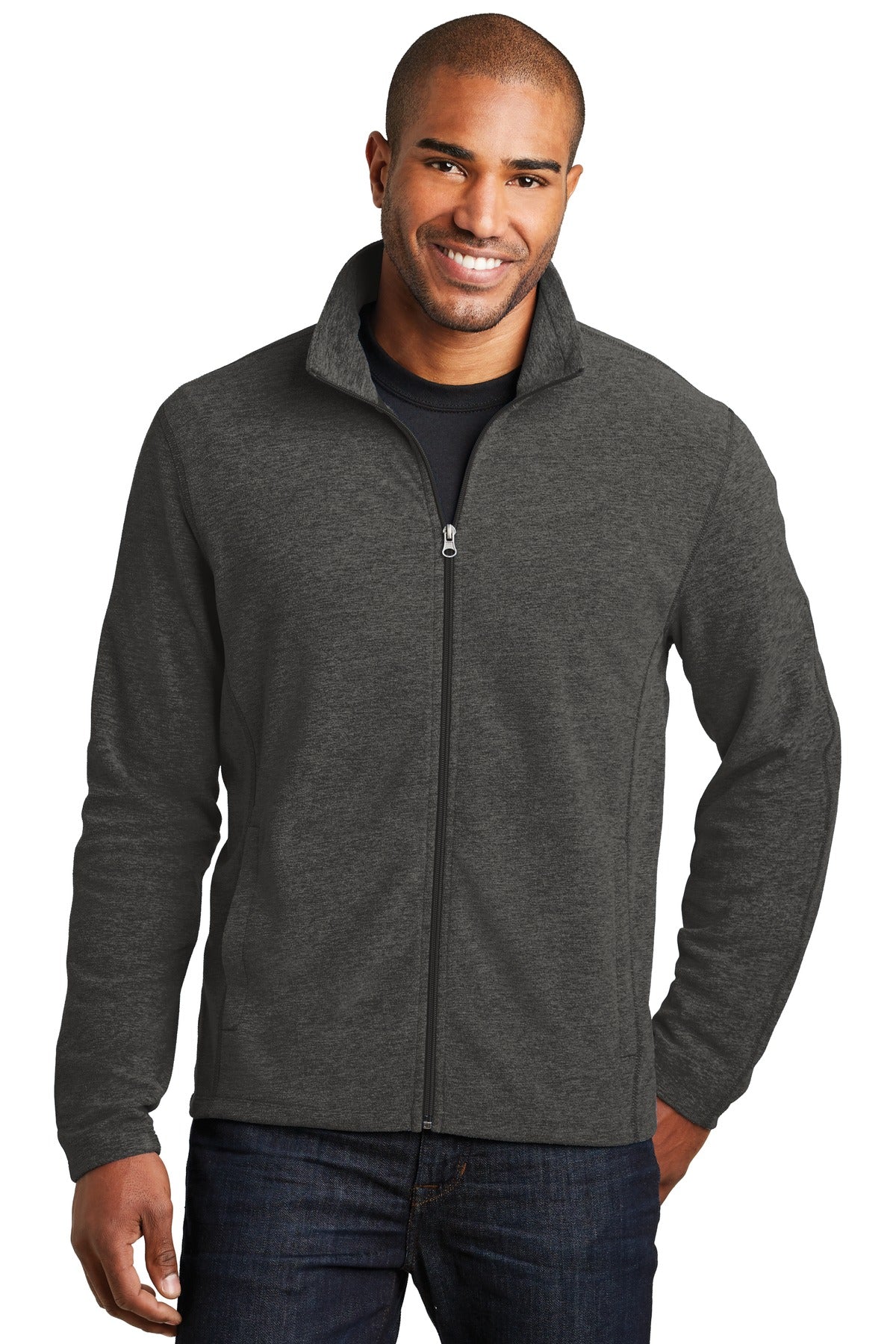 Port Authority? Heather Microfleece Full-Zip Jacket. F235